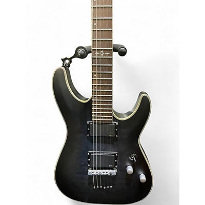 Used Schecter Guitar Research C1 Platinum QUILTED BLACK Solid Body Electric Guitar