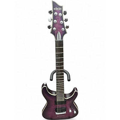 Used Schecter Guitar Research C1 Platinum Satin Purple Solid Body Electric Guitar