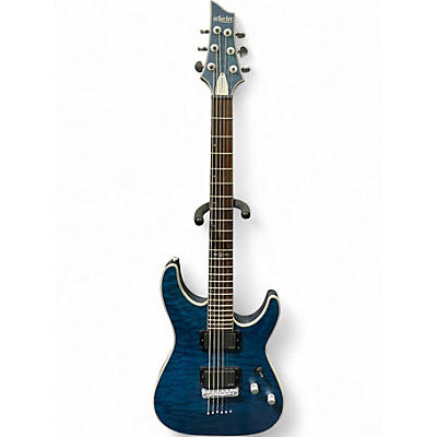 Used Schecter Guitar Research C1 Platinum Satin Transparent Midnight Blue Solid Body Electric Guitar