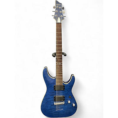 Used Schecter Guitar Research C1 Platinum Satin Transparent Midnight Blue Solid Body Electric Guitar