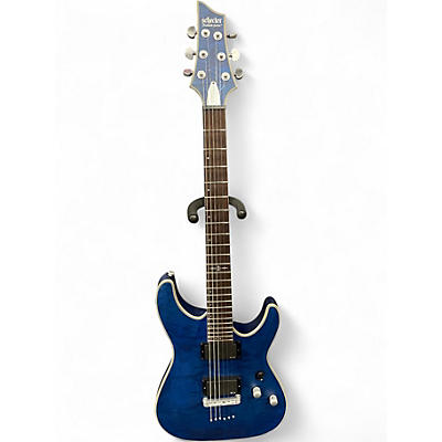 Used Schecter Guitar Research C1 Platinum TRANS BLUE Solid Body Electric Guitar