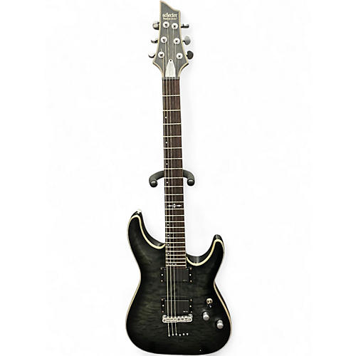 Used Schecter Guitar Research C1 Platinum Trans Black Solid Body Electric Guitar Trans Black