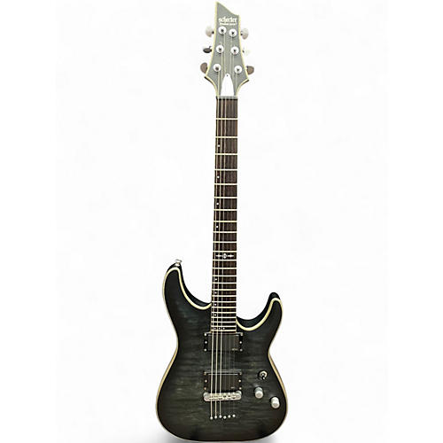 Used Schecter Guitar Research C1 Platinum Trans Black Solid Body Electric Guitar Trans Black