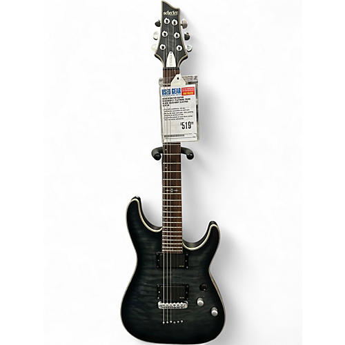 Used Schecter Guitar Research C1 Platinum Trans Black Solid Body Electric Guitar Trans Black