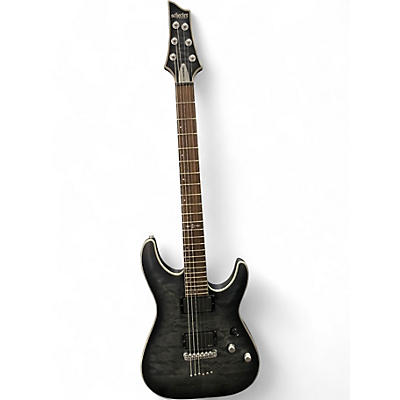 Used Schecter Guitar Research C1 Platinum Trans Black Solid Body Electric Guitar