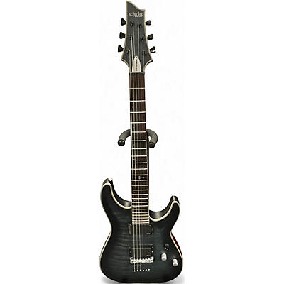 Used Schecter Guitar Research C1 Platinum Trans Black Solid Body Electric Guitar