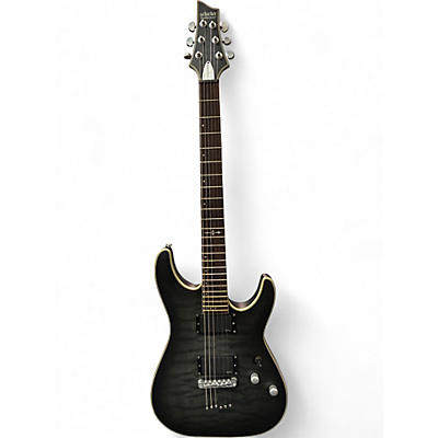 Used Schecter Guitar Research C1 Platinum Trans Black Solid Body Electric Guitar