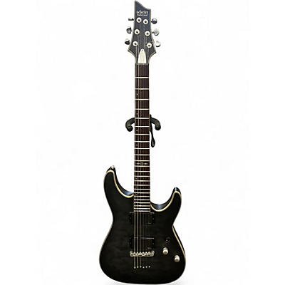 Used Schecter Guitar Research C1 Platinum Trans Black Solid Body Electric Guitar