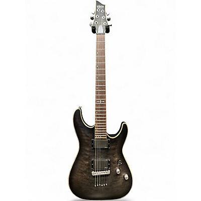 Used Schecter Guitar Research C1 Platinum Trans Black Solid Body Electric Guitar