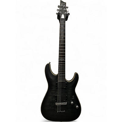 Used Schecter Guitar Research C1 Platinum Trans Black Solid Body Electric Guitar