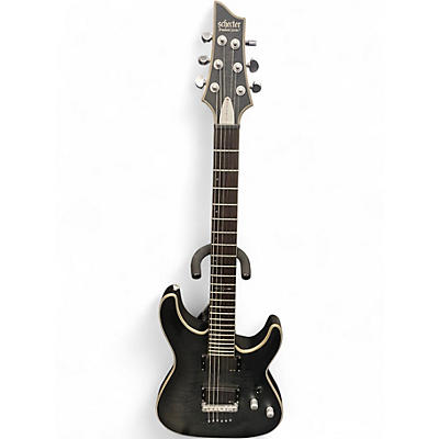 Used Schecter Guitar Research C1 Platinum Trans Black Solid Body Electric Guitar