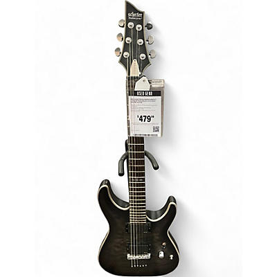Used Schecter Guitar Research C1 Platinum Trans Black Solid Body Electric Guitar