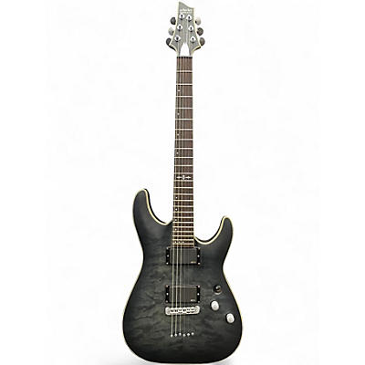 Used Schecter Guitar Research C1 Platinum Trans Black Solid Body Electric Guitar