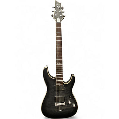 Used Schecter Guitar Research C1 Platinum Trans Black Solid Body Electric Guitar