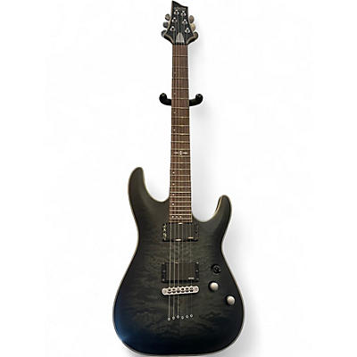 Used Schecter Guitar Research C1 Platinum Trans Black Solid Body Electric Guitar