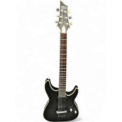 Used Schecter Guitar Research C1 Platinum Trans Black Solid Body Electric Guitar