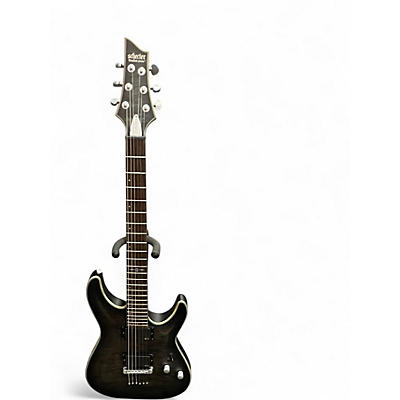 Used Schecter Guitar Research C1 Platinum Trans Black Solid Body Electric Guitar