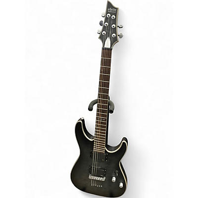 Used Schecter Guitar Research C1 Platinum Trans Black Solid Body Electric Guitar