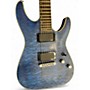 Used Schecter Guitar Research C1 Platinum Trans Blue Solid Body Electric Guitar Trans Blue
