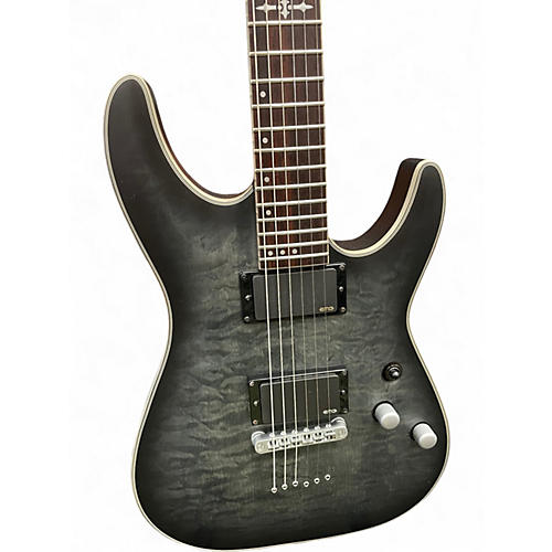 Used Schecter Guitar Research C1 Platinum Trans Charcoal Solid Body Electric Guitar Trans Charcoal