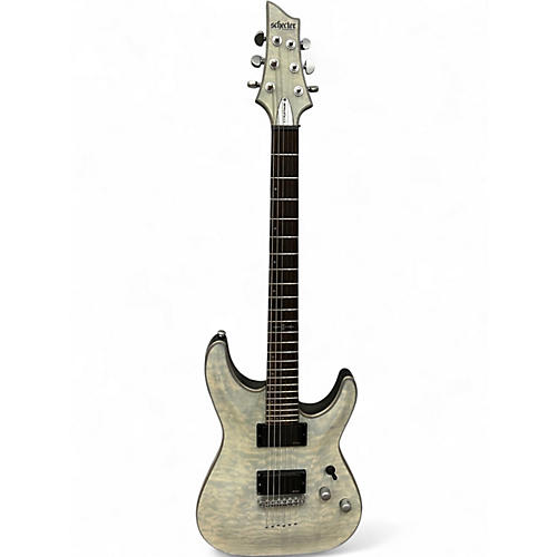 Used Schecter Guitar Research C1 Platinum Trans White Solid Body Electric Guitar Trans White