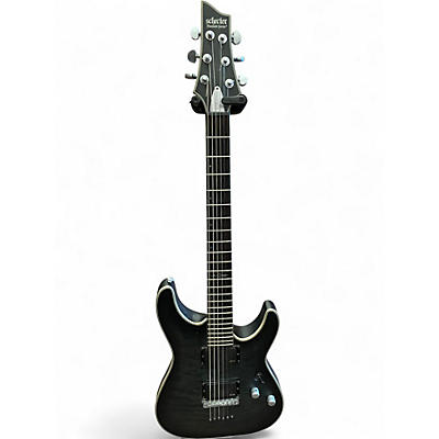 Used Schecter Guitar Research C1 Platinum Translucent Black Solid Body Electric Guitar