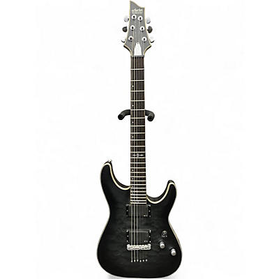 Used Schecter Guitar Research C1 Platinum Translucent Black Solid Body Electric Guitar