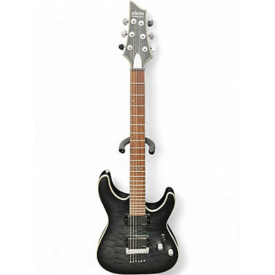 Used Schecter Guitar Research C1 Platinum Translucent Black Solid Body Electric Guitar