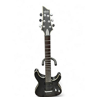 Used Schecter Guitar Research C1 Platinum Transparent Black Satin Solid Body Electric Guitar