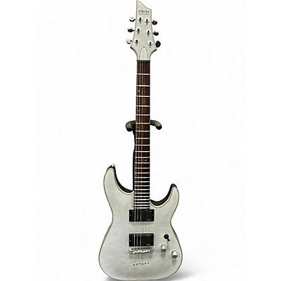 Used Schecter Guitar Research C1 Platinum Transparent White Satin Solid Body Electric Guitar