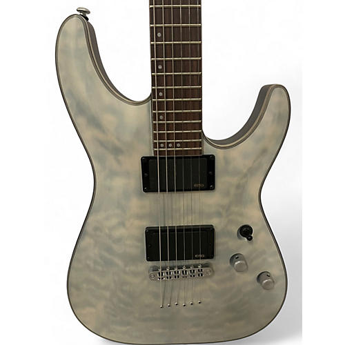 Schecter Guitar Research Used Schecter Guitar Research C1 Platinum Transparent White Solid Body Electric Guitar Transparent White