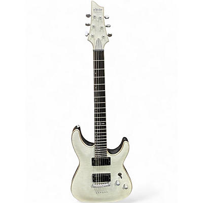 Used Schecter Guitar Research C1 Platinum WHITE FLAME Solid Body Electric Guitar