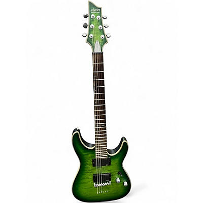 Used Schecter Guitar Research C1 Platinum greenburst Solid Body Electric Guitar