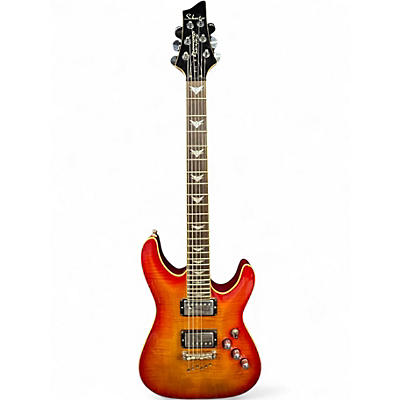 Used Schecter Guitar Research C1 Plus 3 Tone Sunburst Solid Body Electric Guitar