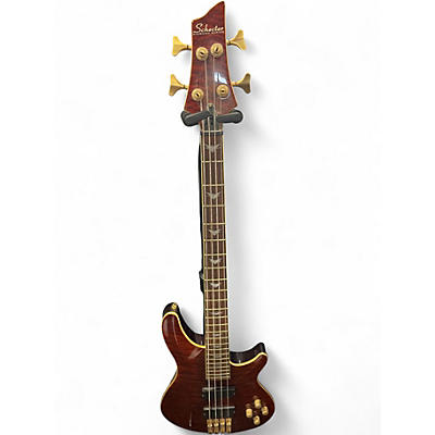 Used Schecter Guitar Research C4 4 String Maroon Electric Bass Guitar
