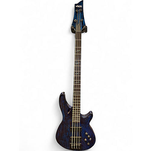 Used Schecter Guitar Research C4 4 String SILVER MOUNTAIN COBALT BLUE Electric Bass Guitar COBALT BLUE