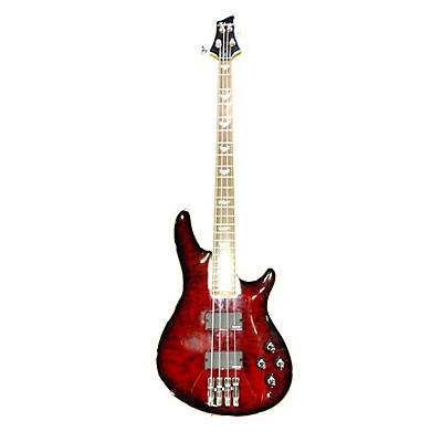 Schecter Guitar Research Used Schecter Guitar Research C4 4 String Trans Red Electric Bass Guitar