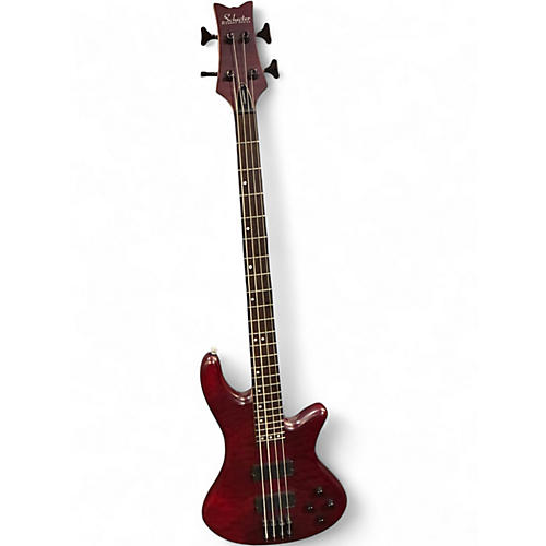 Used Schecter Guitar Research C4 Custom Trans Crimson Red Electric Bass Guitar Trans Crimson Red