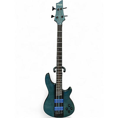 Used Schecter Guitar Research C4 GT Satin Trans Blue Electric Bass Guitar