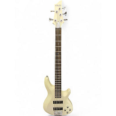 Used Schecter Guitar Research C5 DELUXE WHITE Electric Bass Guitar