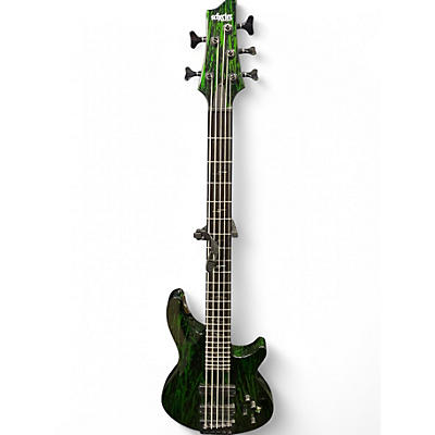 Used Schecter Guitar Research C5 Silver Mountain Toxic Venom Electric Bass Guitar
