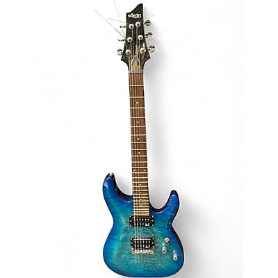 Used Schecter Guitar Research C6 Plus Ocean Blue Burst Solid Body Electric Guitar