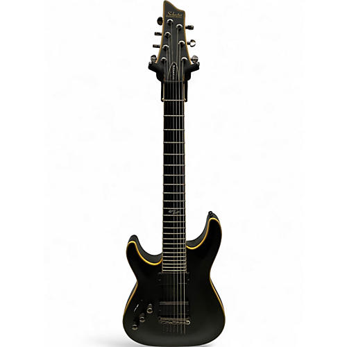 Used Schecter Guitar Research C7 Blackjack ATX left handed Black Solid Body Electric Guitar Black