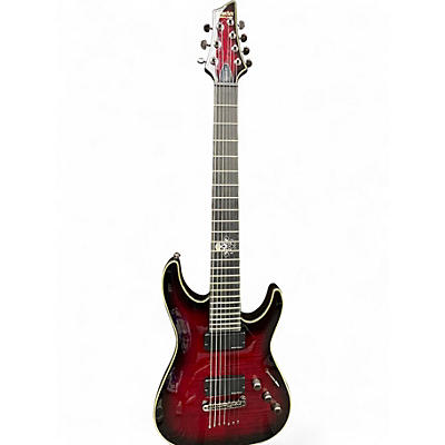 Used Schecter Guitar Research C7 Blackjack SLS Crimson Red Burst Solid Body Electric Guitar
