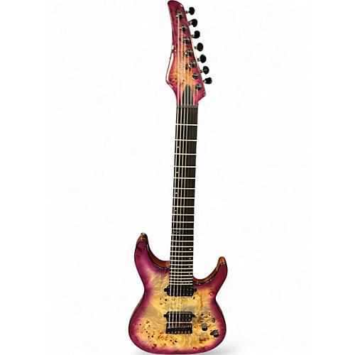 Used Schecter Guitar Research C7 PRO TRANS SPALTED PURPLE Solid Body Electric Guitar TRANS SPALTED PURPLE
