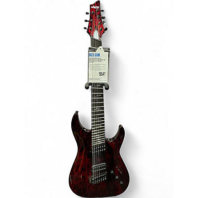 Used Schecter Guitar Research C7 Silver Mountain Blood Moon Solid Body Electric Guitar