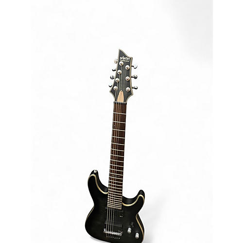 Used Schecter Guitar Research C7 platinum  Black Solid Body Electric Guitar Black