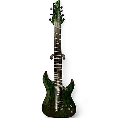 Used Schecter Guitar Research C7SM Green Solid Body Electric Guitar