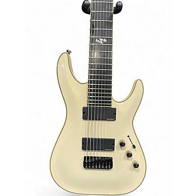 Used Schecter Guitar Research C8 BLACK JACK Classic White Solid Body Electric Guitar