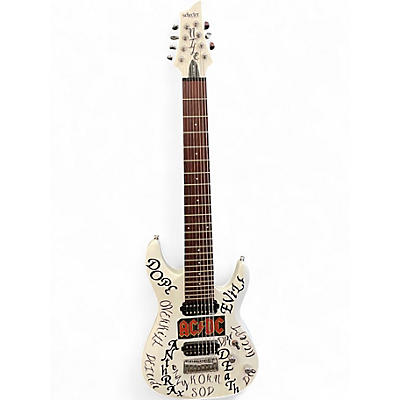 Used Schecter Guitar Research C8 Deluxe White Solid Body Electric Guitar